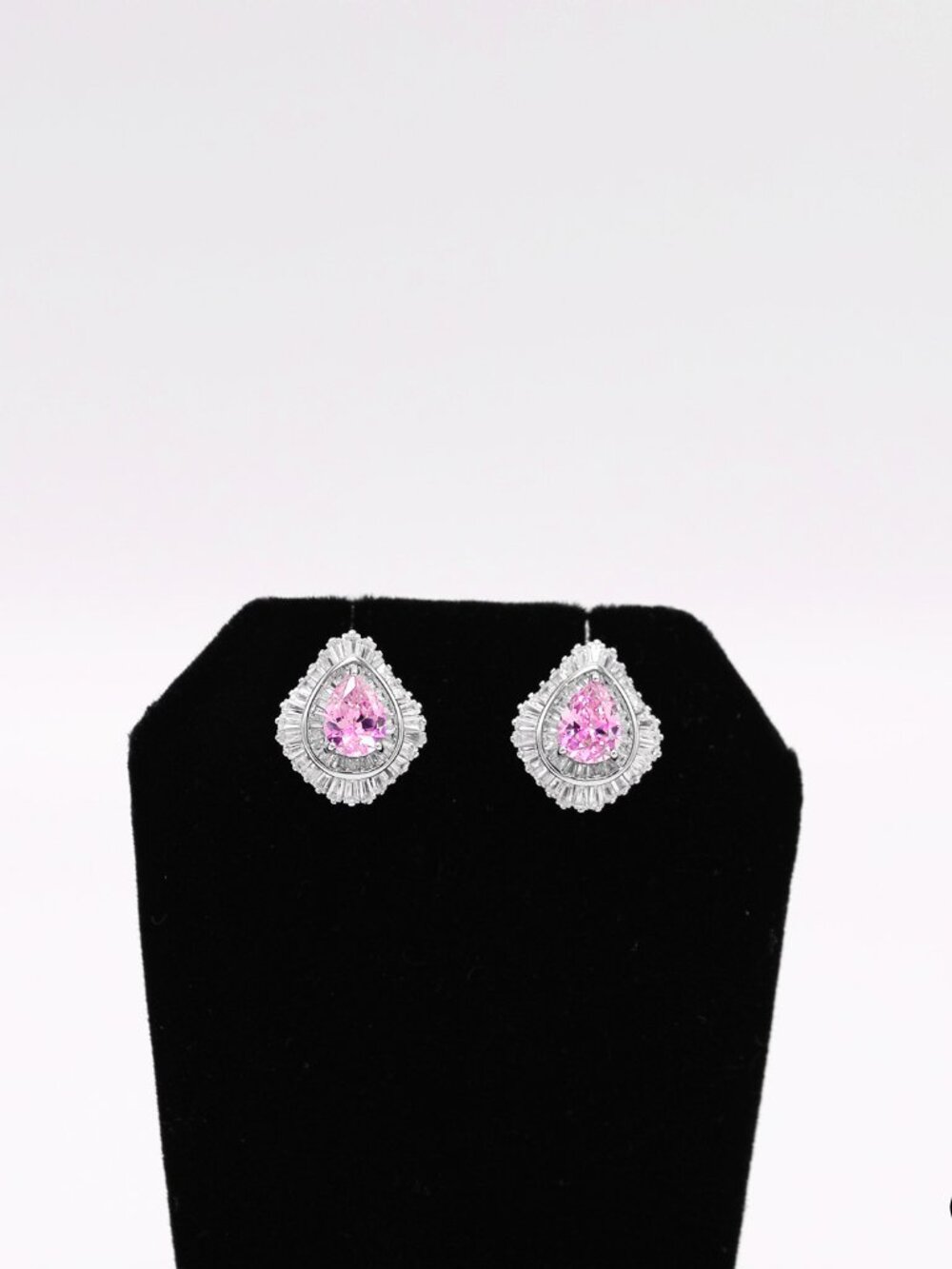 925 Sterling Silver Pear Shaped Stone Earrings